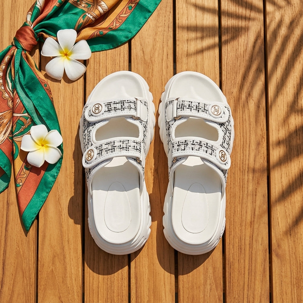 Korean Style Platform Sandals  Elevated Everyday Comfort