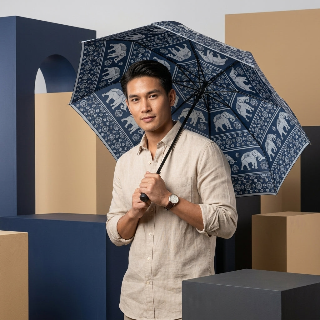 Erawa Elephant Folding Umbrella  Thai Classic Design