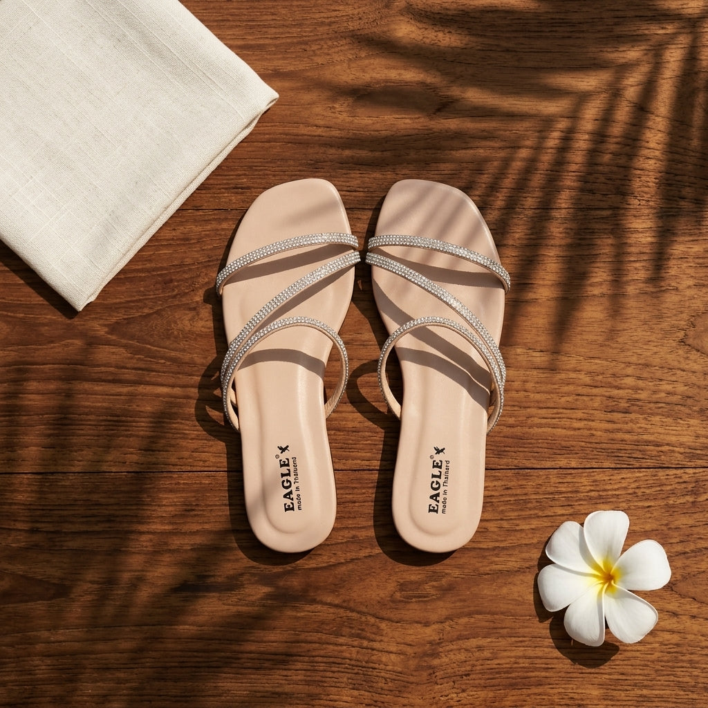 Women’s Crystal Strap Sandals  Elegant Sparkle Style