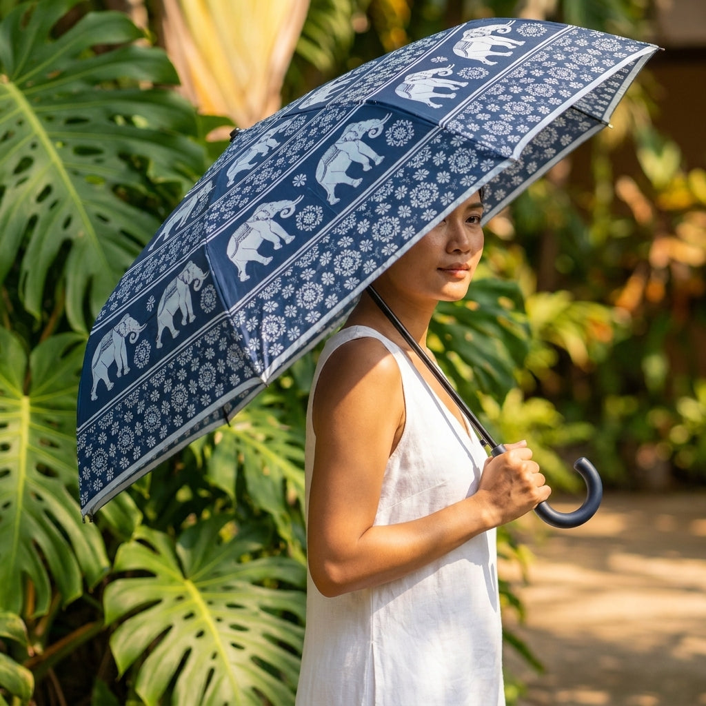 Erawa Elephant Folding Umbrella  Thai Classic Design