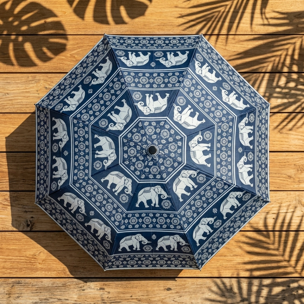 Erawa Elephant Folding Umbrella  Thai Classic Design