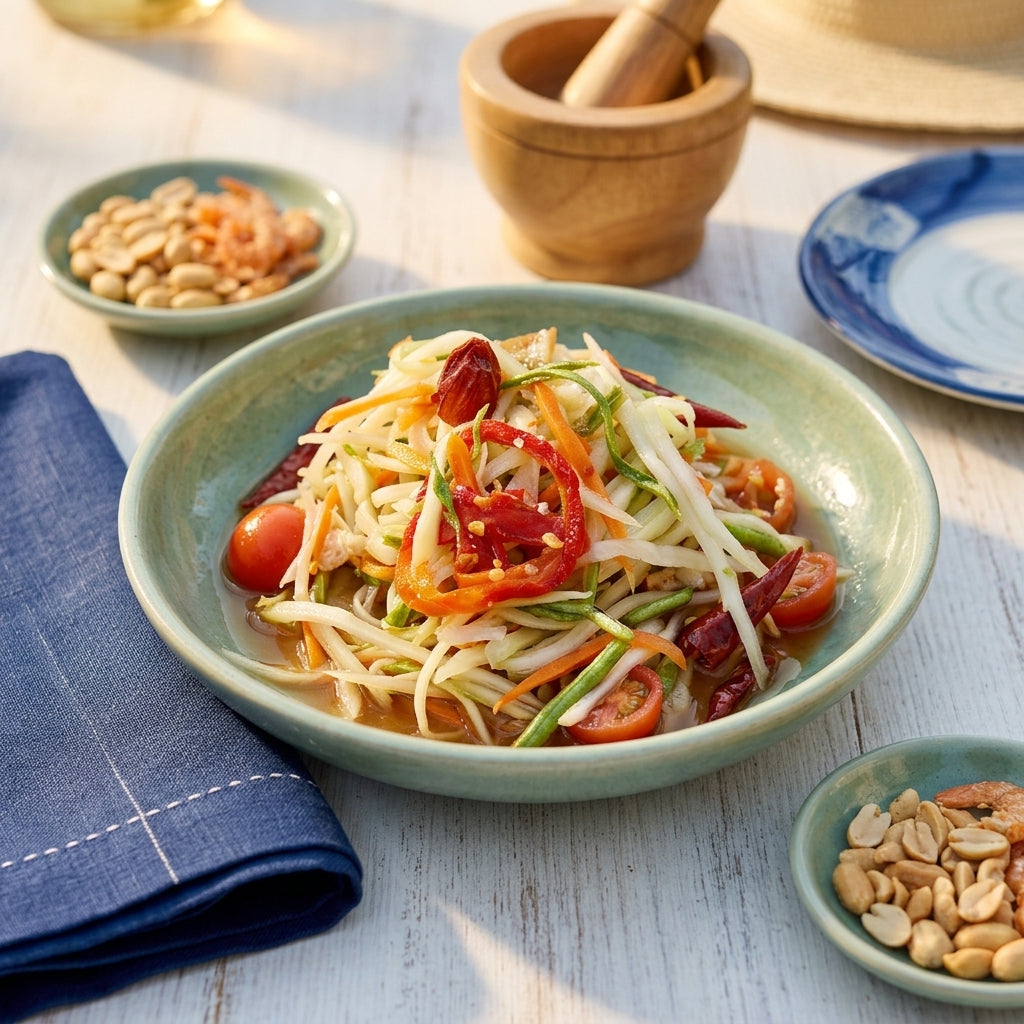 WANALEE Dried Papaya Salad Set 35g – Thai Som Tum Ready Mix