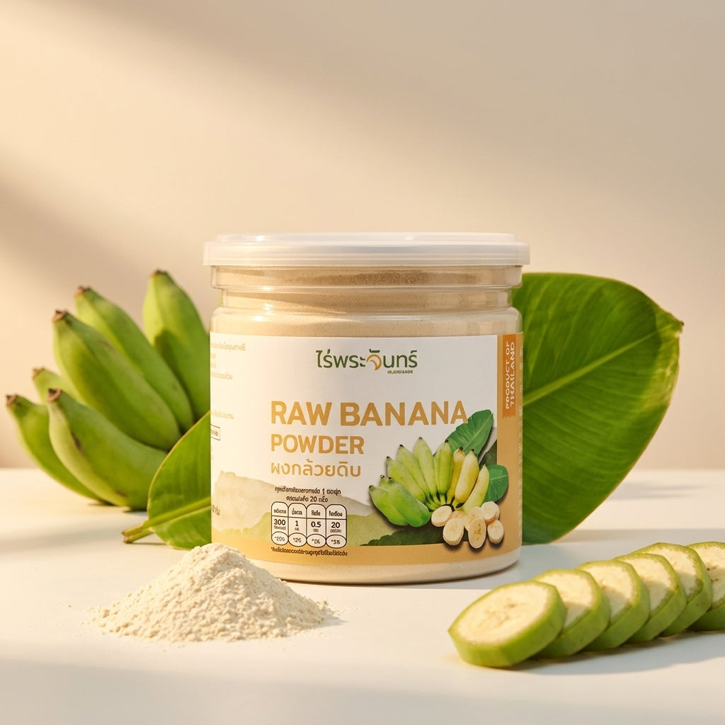 Moonfarms Raw Banana Powder – Natural Thai Green Banana Powder 100g