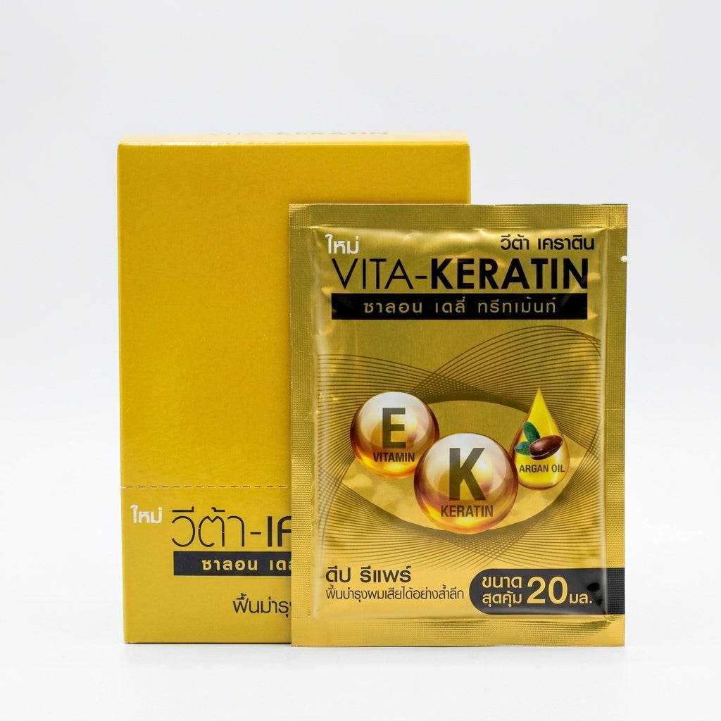 VITA-KERATIN Thai Keratin Hair Treatment Masks – 10 Sachets, Choose Your Formula