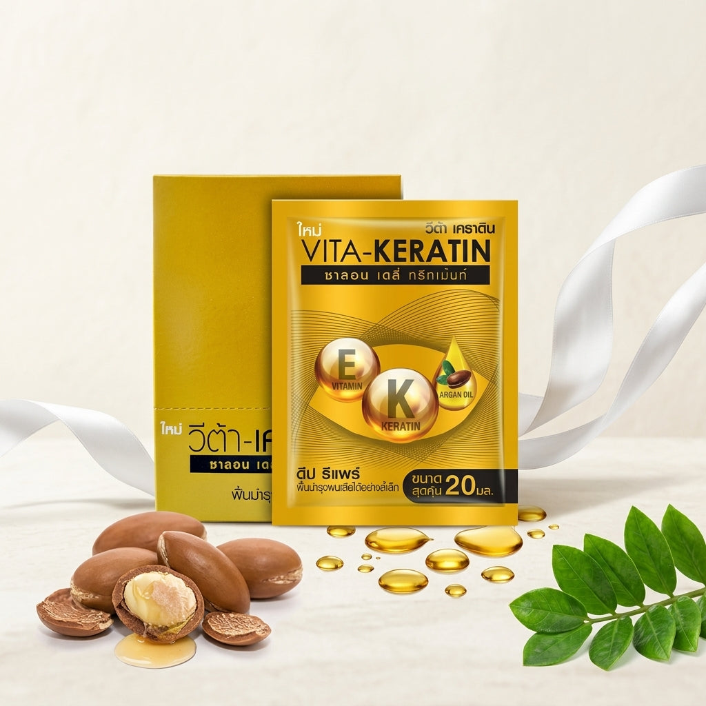 VITA-KERATIN Thai Keratin Hair Treatment Masks – 10 Sachets, Choose Your Formula