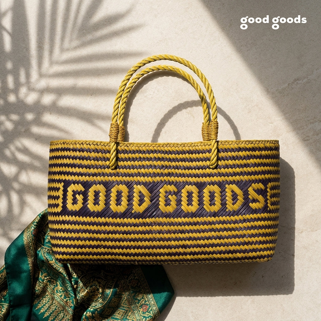 Good Goods Handmade Krajood Woven Basket Tote Bag – Choose Your Color
