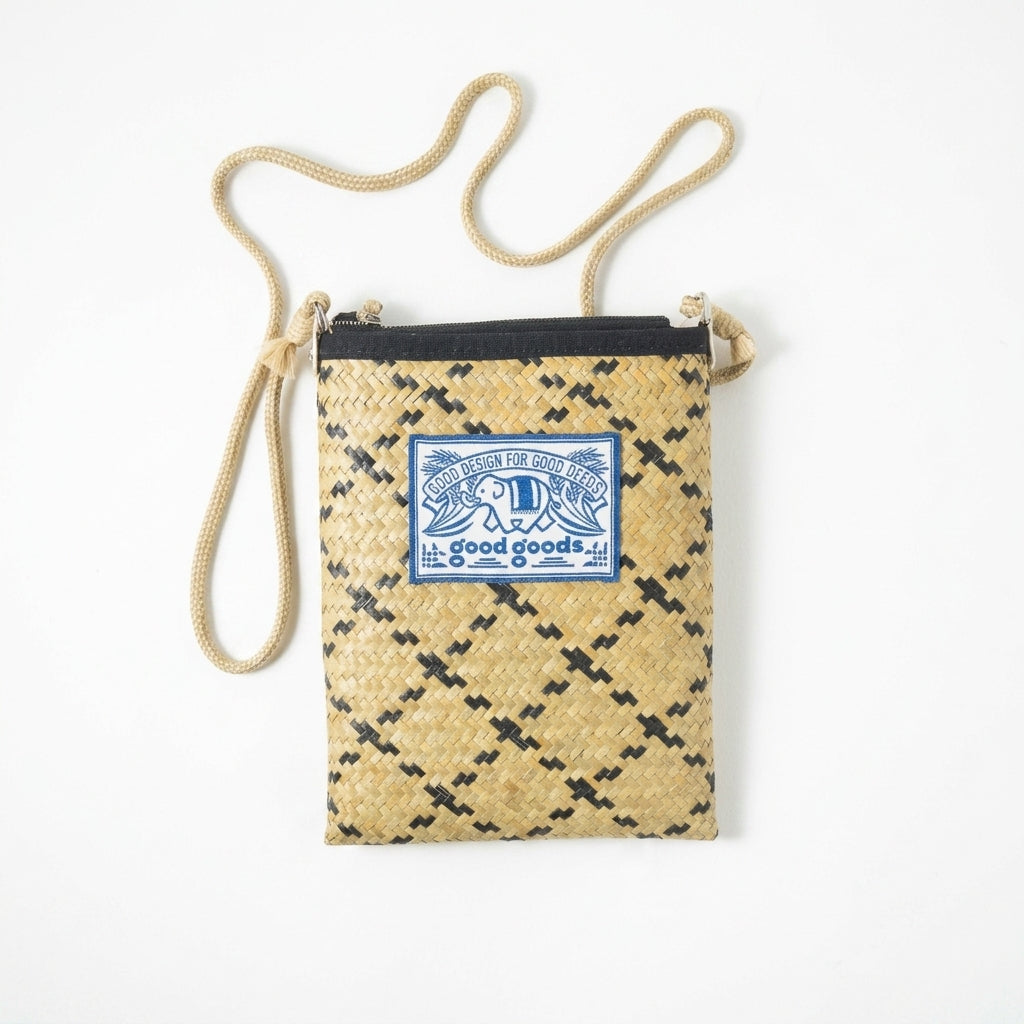 Good Goods Handmade Krajood Woven Crossbody Bag