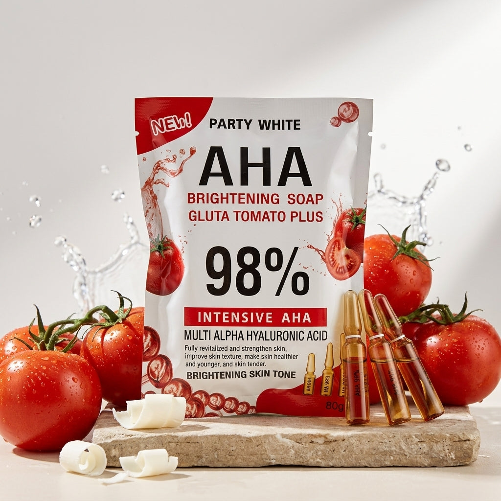 PARTY WHITE AHA Tomato & Gluta Body Soap 80g
