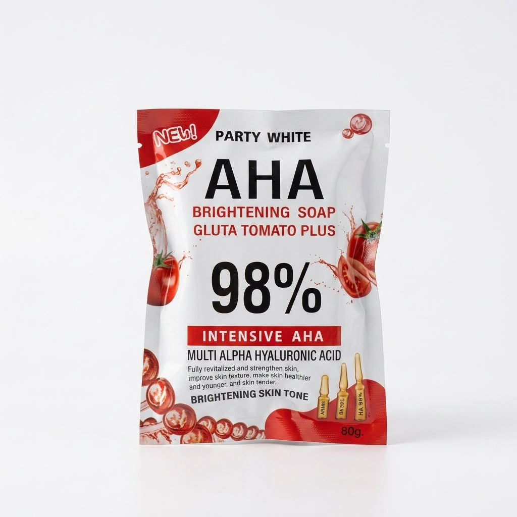 PARTY WHITE AHA Tomato & Gluta Body Soap 80g