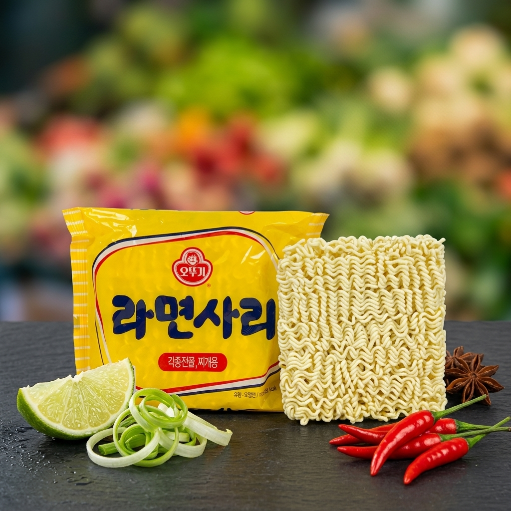 Ottogi Ramensari Korean Ramen Noodles – Plain, No Seasoning 110g