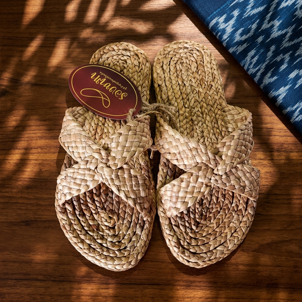 Handwoven Water Hyacinth Sandals – Natural Fiber