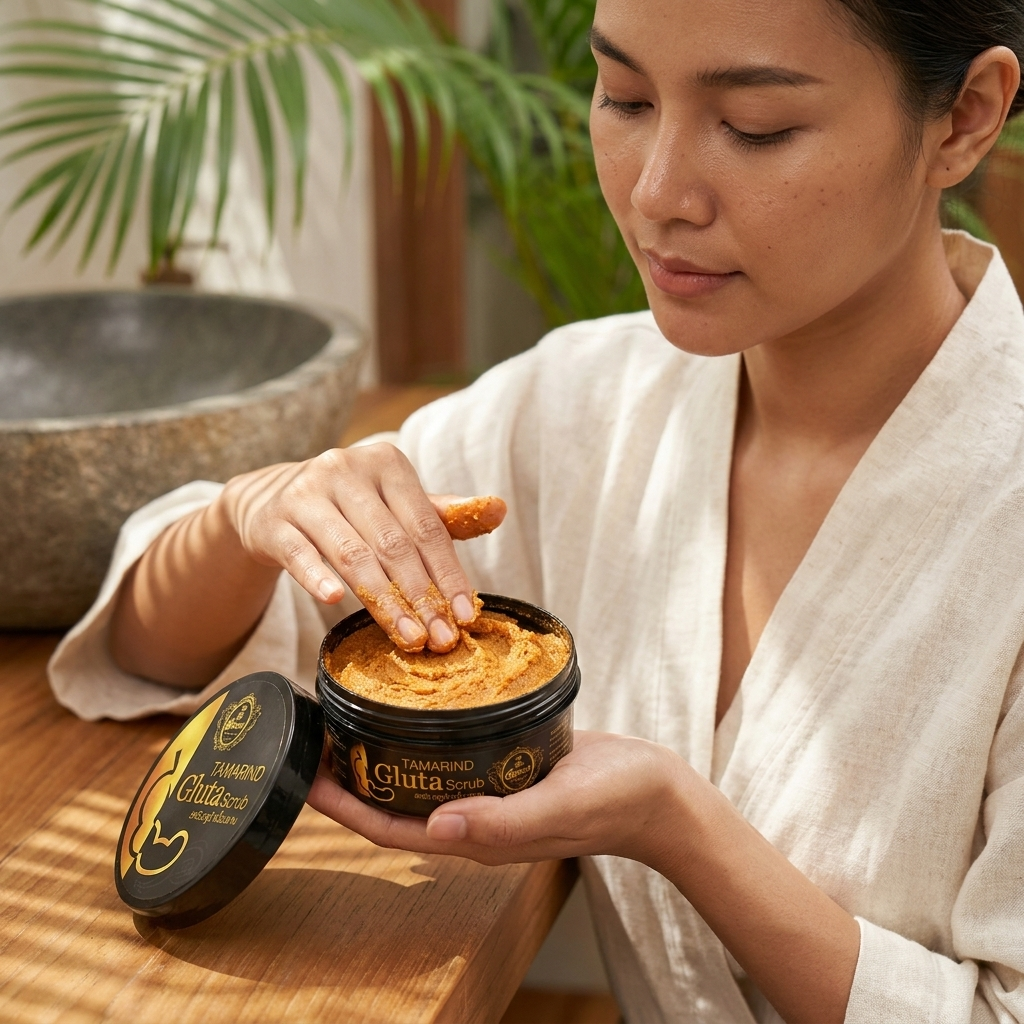 The Queen Tamarind Gluta Herbal Body Scrub – 350g