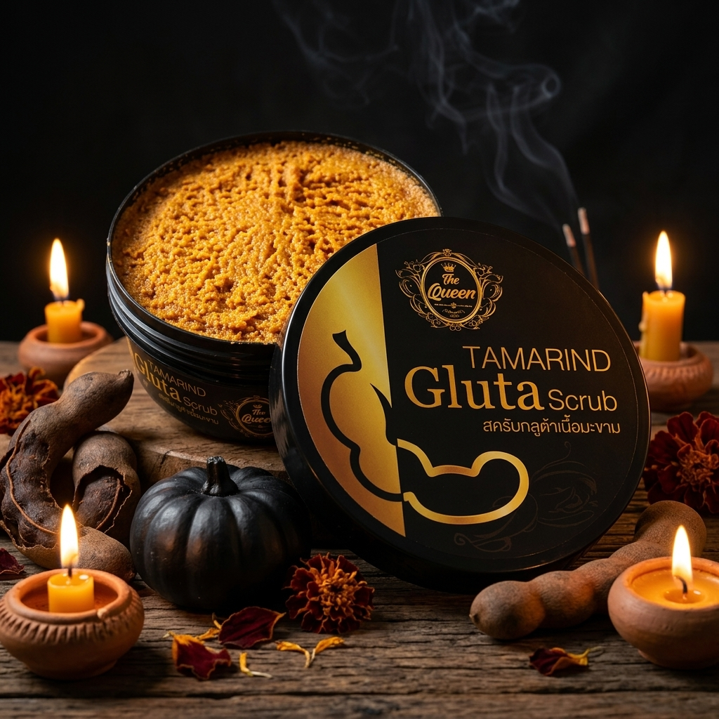 The Queen Tamarind Gluta Herbal Body Scrub – 350g