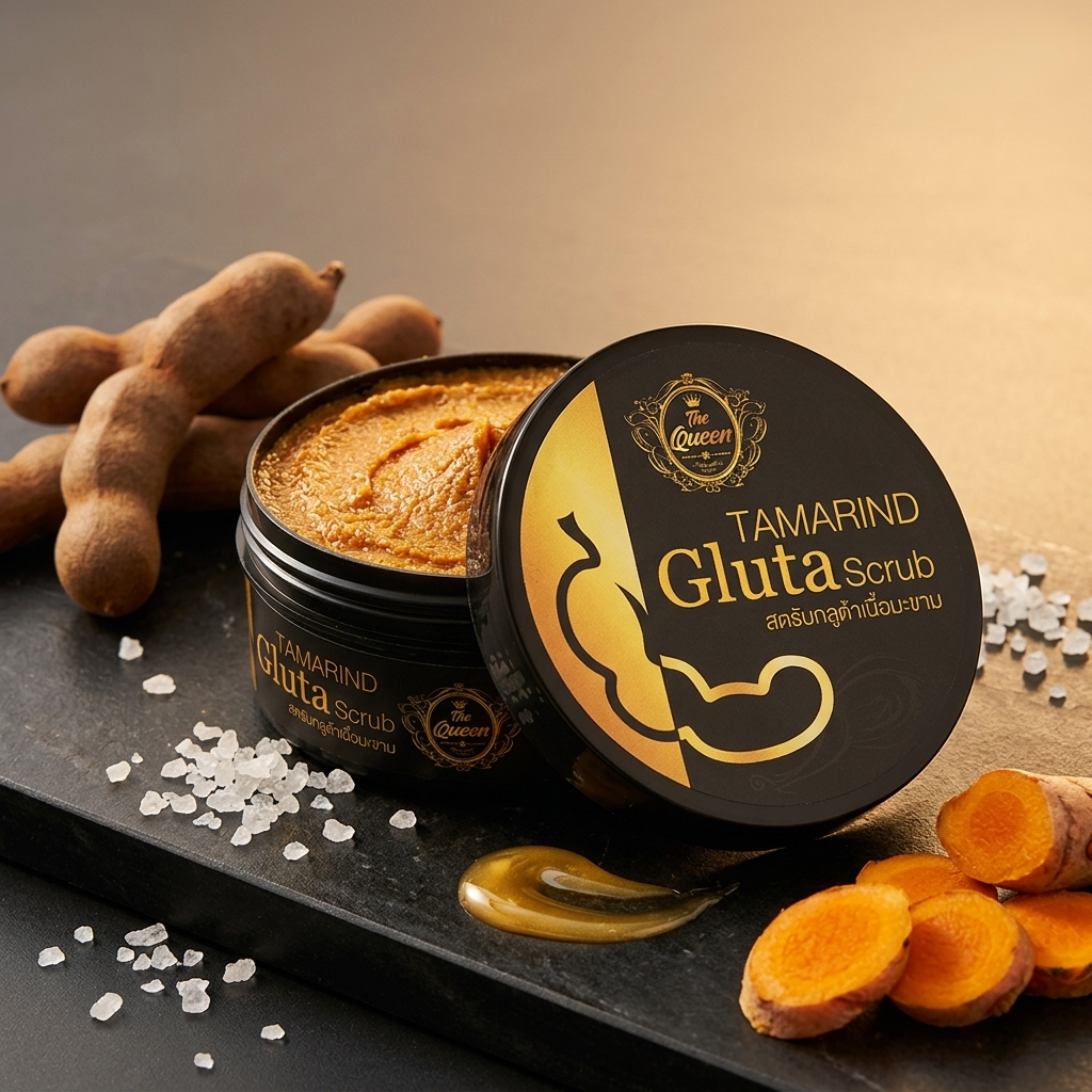 The Queen Tamarind Gluta Herbal Body Scrub – 350g