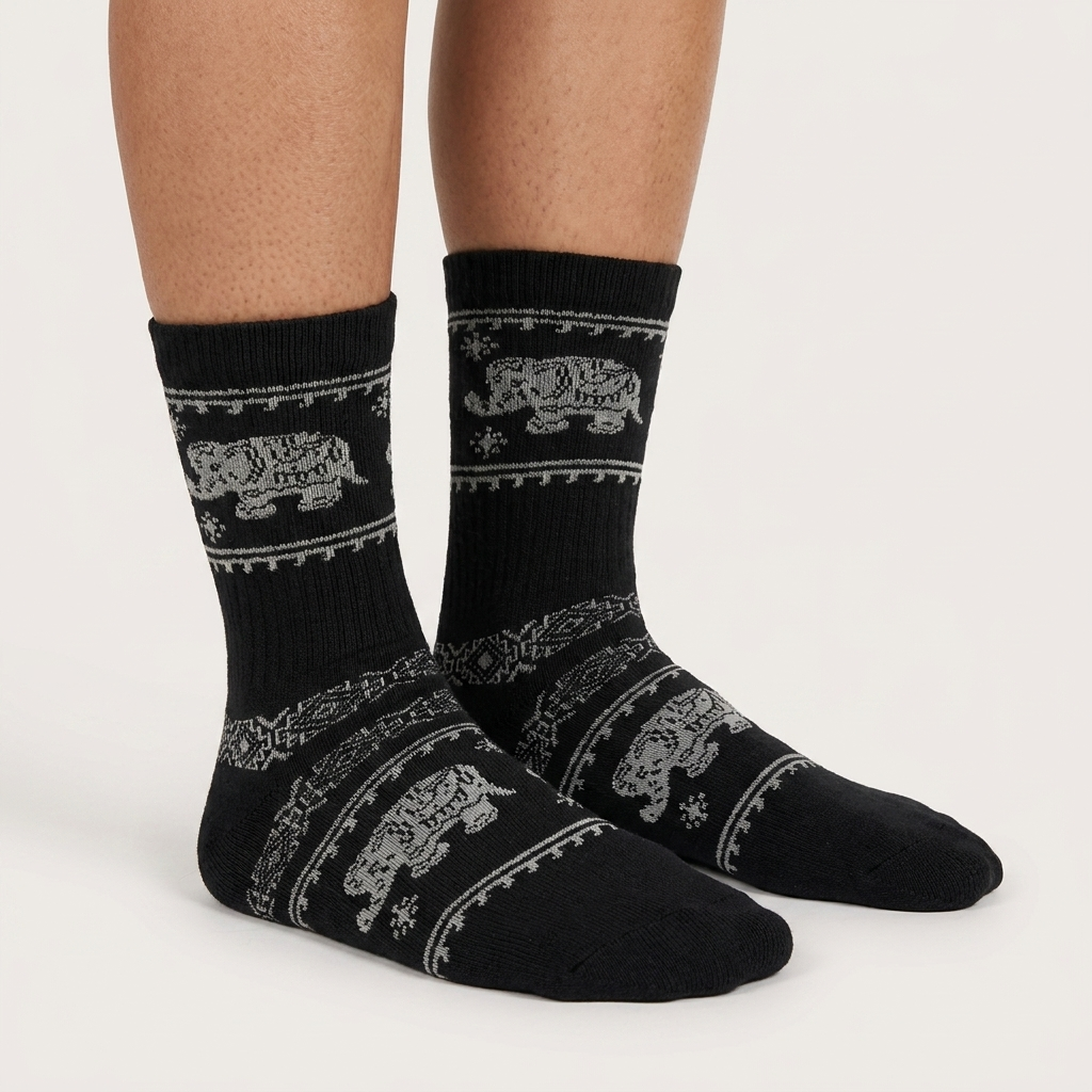 Made in Thailand Elephant Pattern Socks – 12 Designs