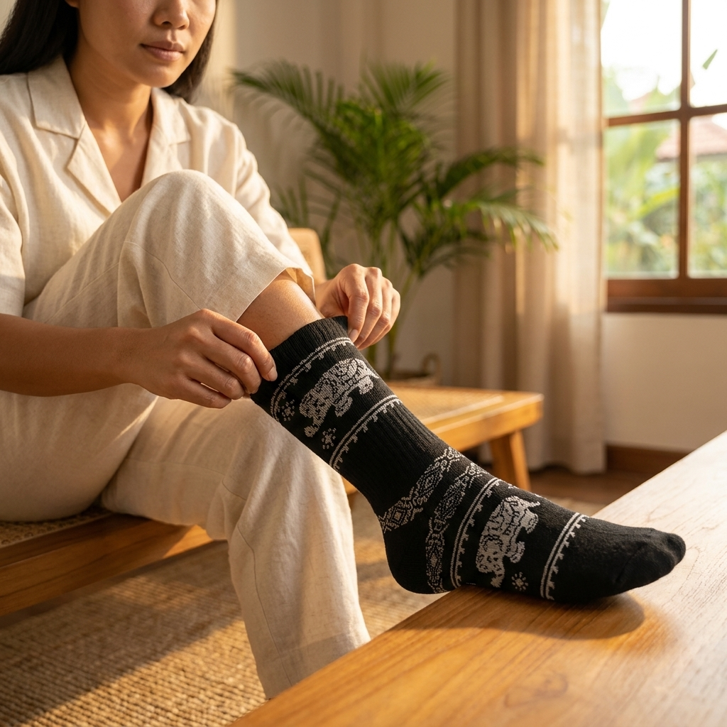 Made in Thailand Elephant Pattern Socks – 12 Designs