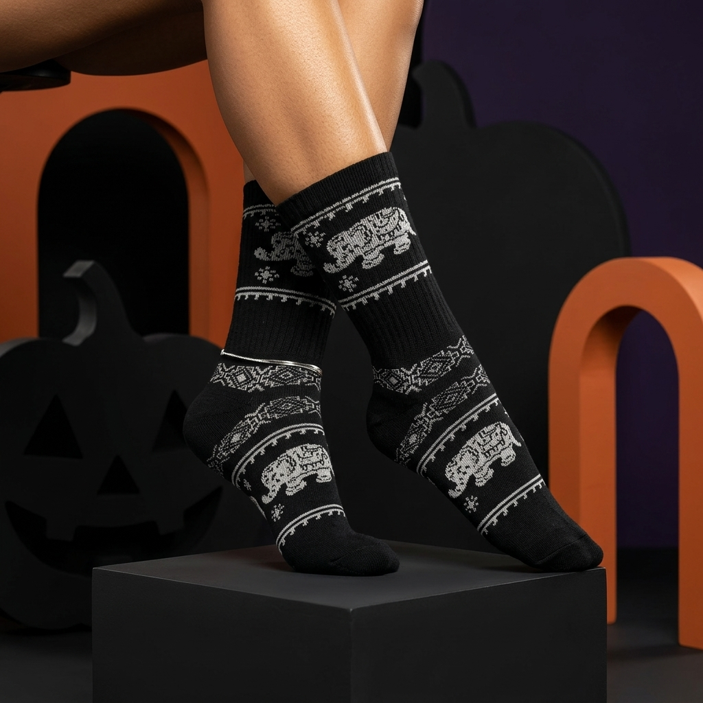 Made in Thailand Elephant Pattern Socks – 12 Designs