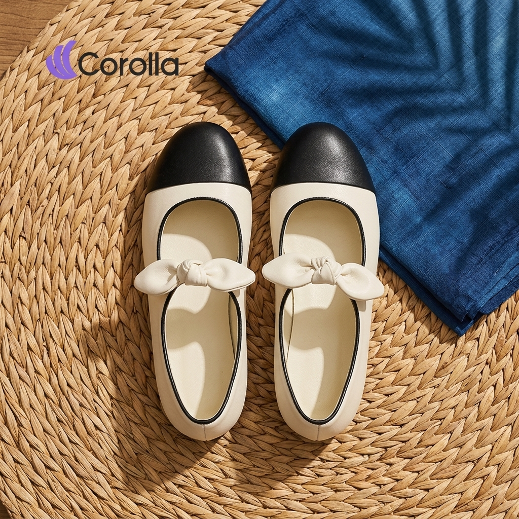 Corolla Bunelle Two-Tone Mary Jane Flats – Korean Style