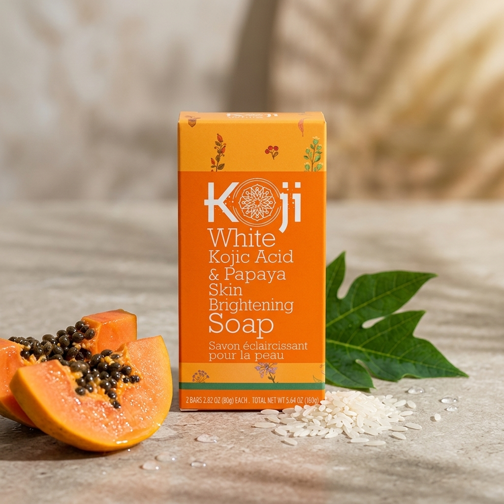 Koji White Kojic Acid & Papaya Brightening Soap – 2 x 80g