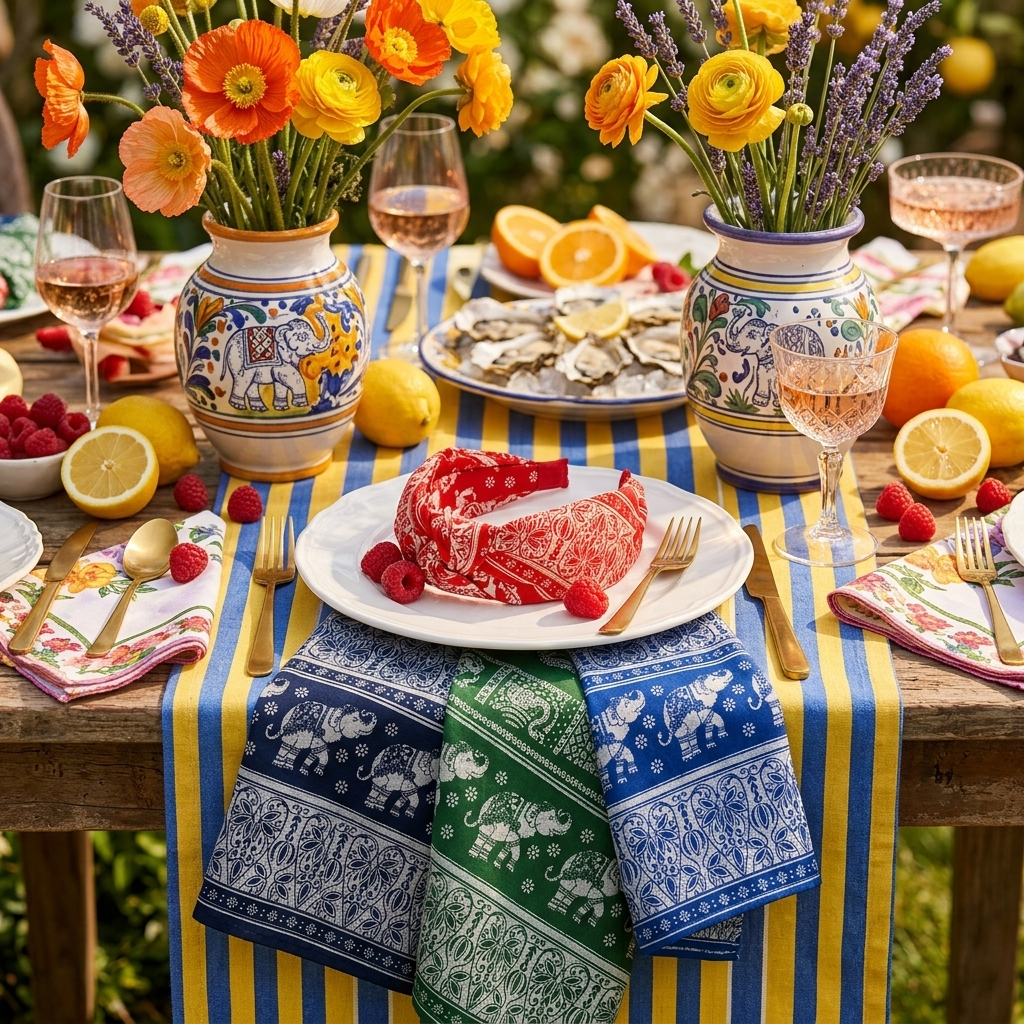 Thai Elephant Cotton Bandana & Scarf – 54 x 54 cm – Choose Your Pattern