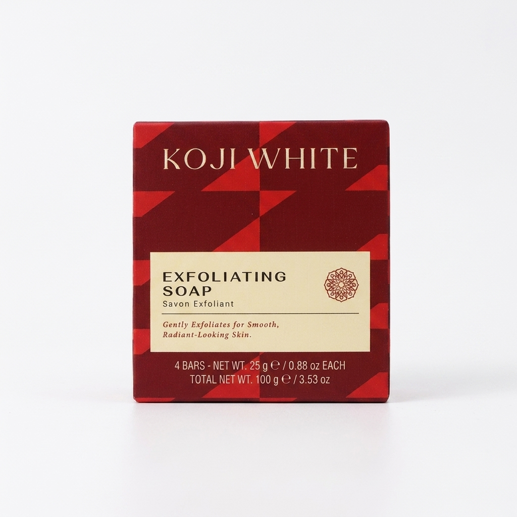 Koji White AHA Exfoliating Soap with Kojic Acid & Niacinamide – 4 x 25g