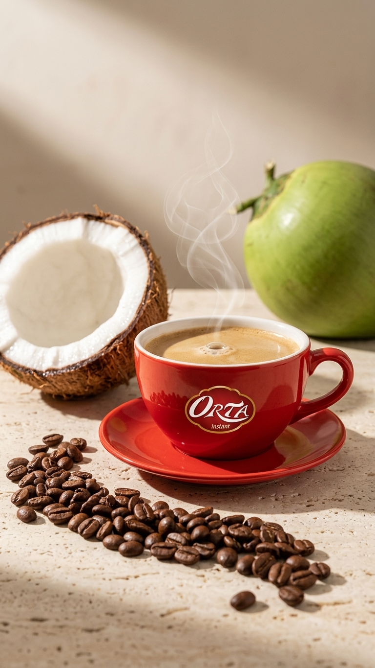 Coconut Coffee Instant Mix Arabica Coffee Sachets 8 Pack