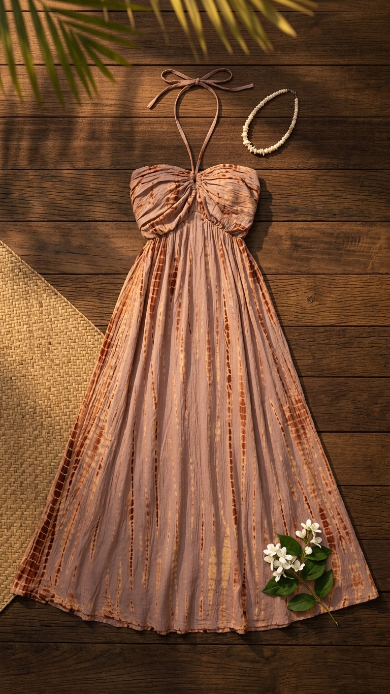 QUEEN Flow Dress Open Back Tropical Summer Dress