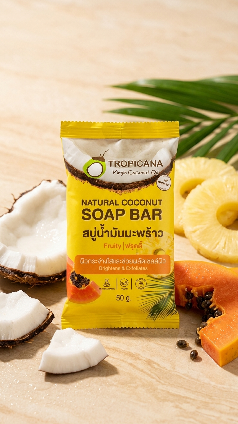 Coconut Oil Soap with Papaya & Pineapple Brightening & Gentle Care