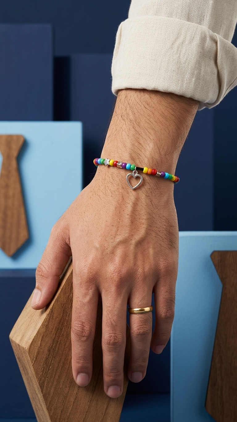 Handmade Pride Rainbow Beaded Bracelet