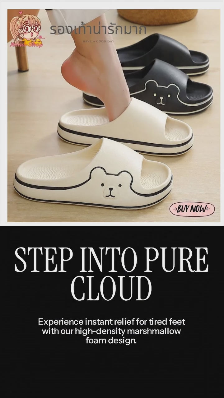 Women’s Cute Bear Slippers  Korean Style Cozy Comfort
