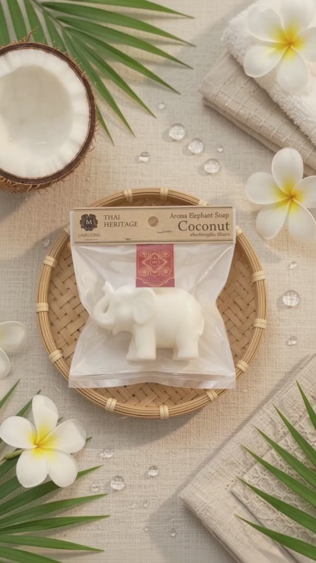 Mai Thong Kokos-Aroma-Elefantenseife – Thailändische Kräuterseife 70 g